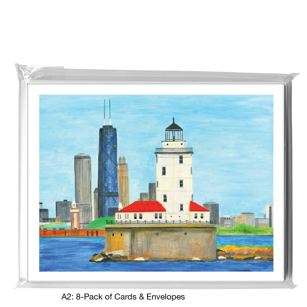 Lighthouse, Chicago, Greeting Card (8640H) - Arte House