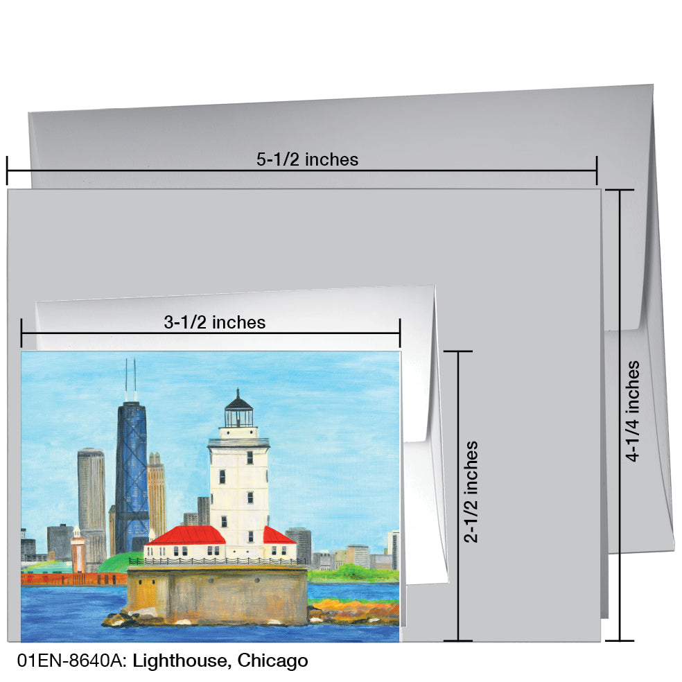 Lighthouse, Chicago, Greeting Card (8640H) - Arte House