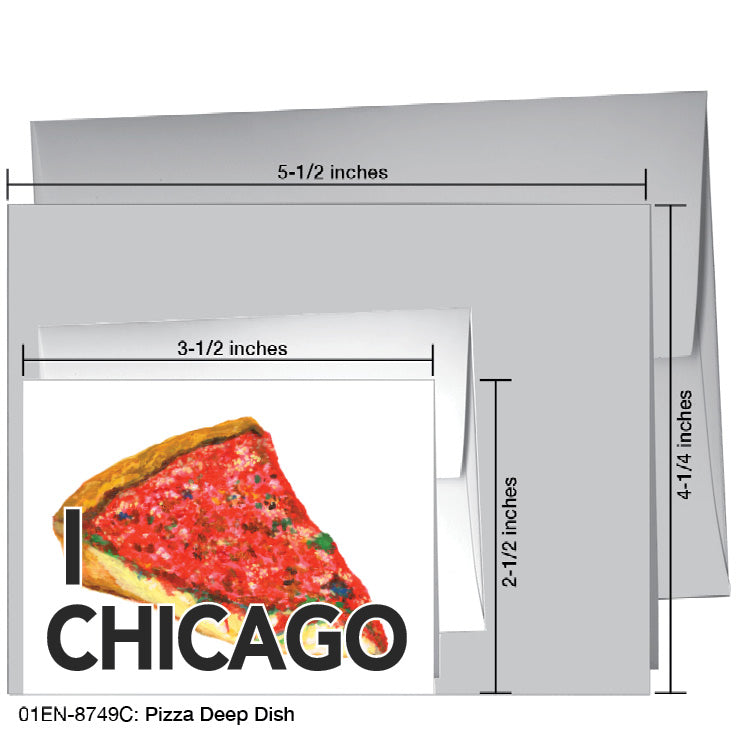 Pizza Deep Dish, Greeting Card (8749C)