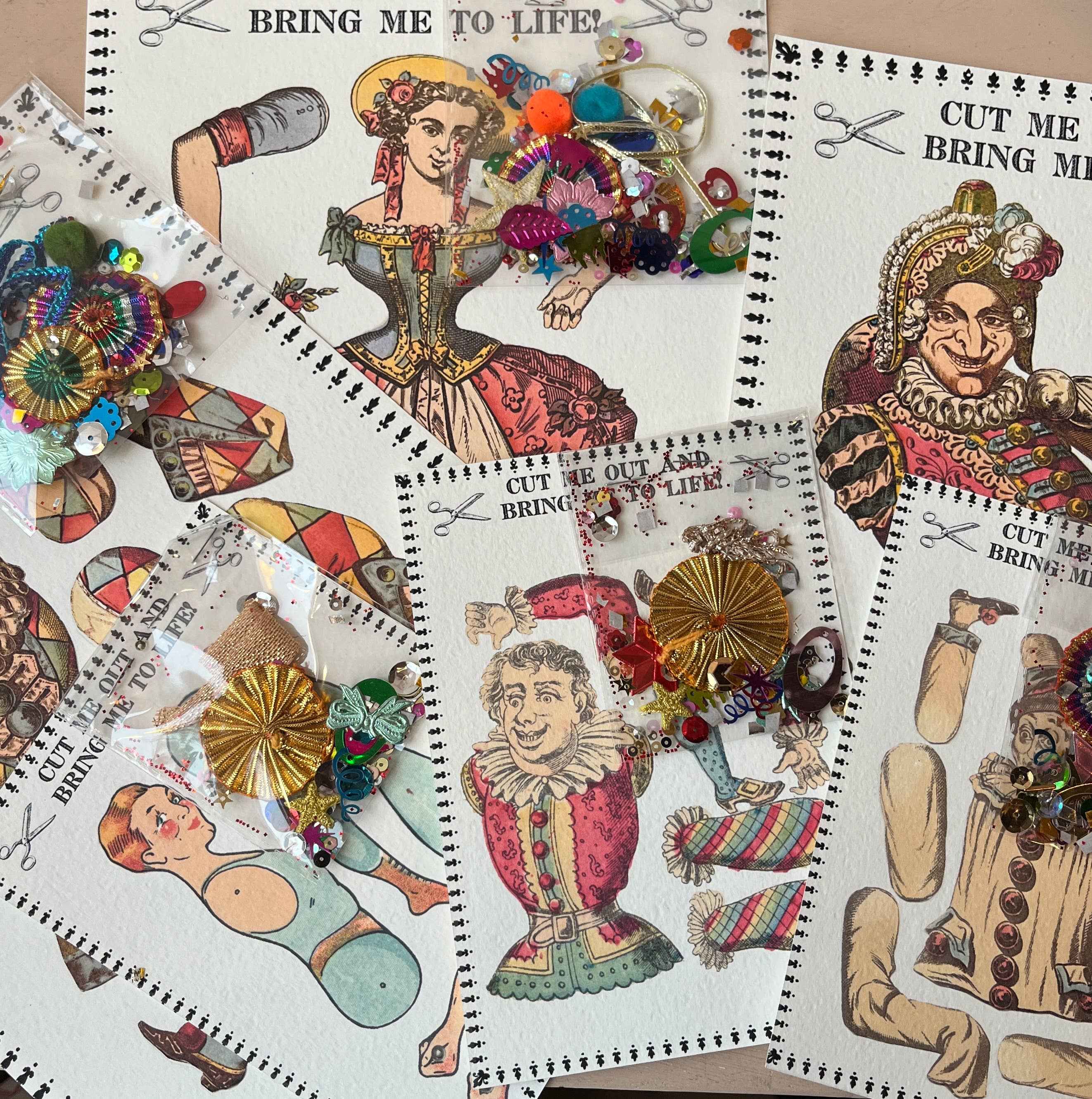 Paper Puppet Cut Out Art Cards