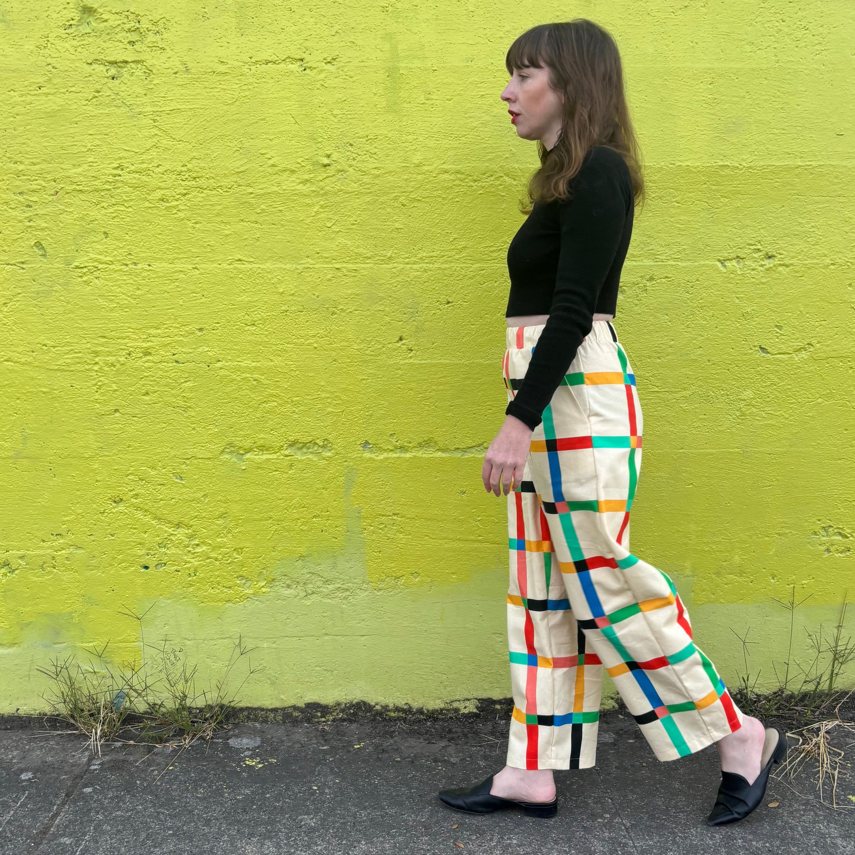 Stevie Pant - Chunky Windowpane Cream