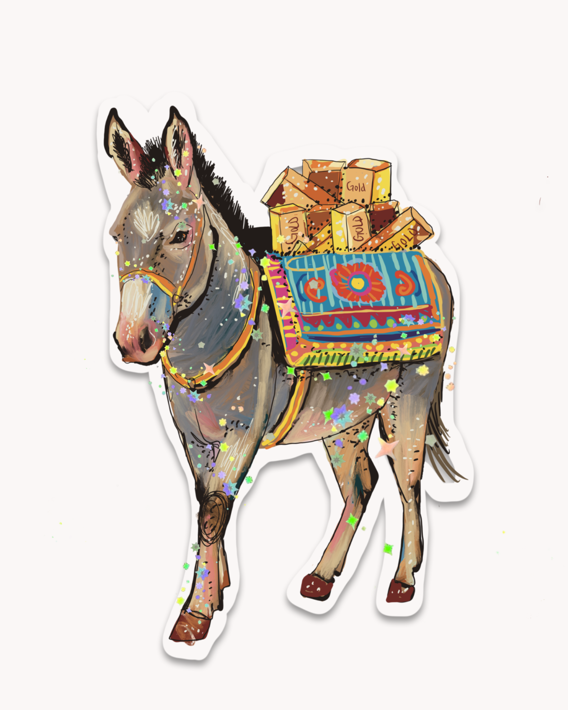 Gold Mine Donkey Sticker - Arte House
