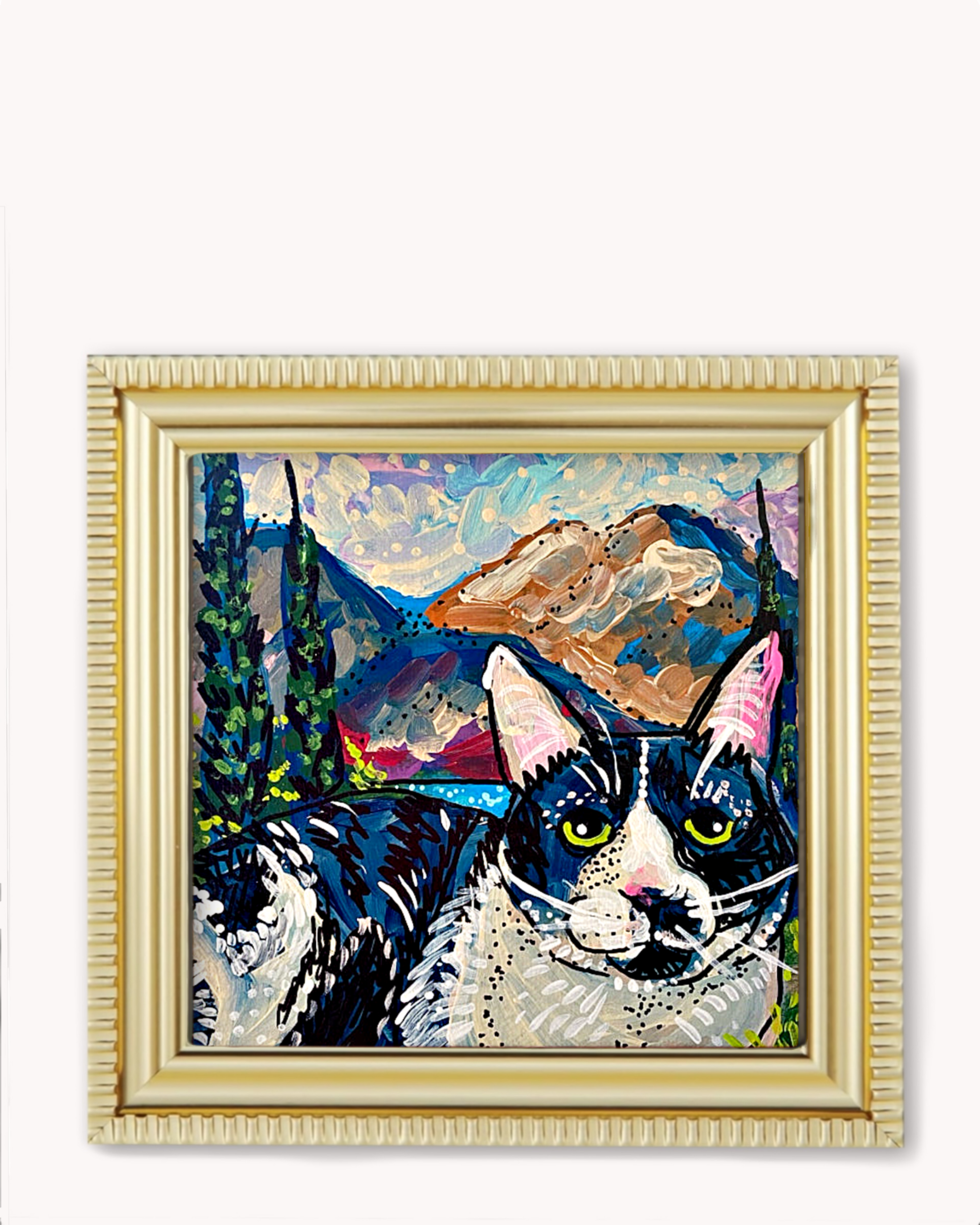 Tuscany Cat Framed Magnet ( Medium ) - Arte House