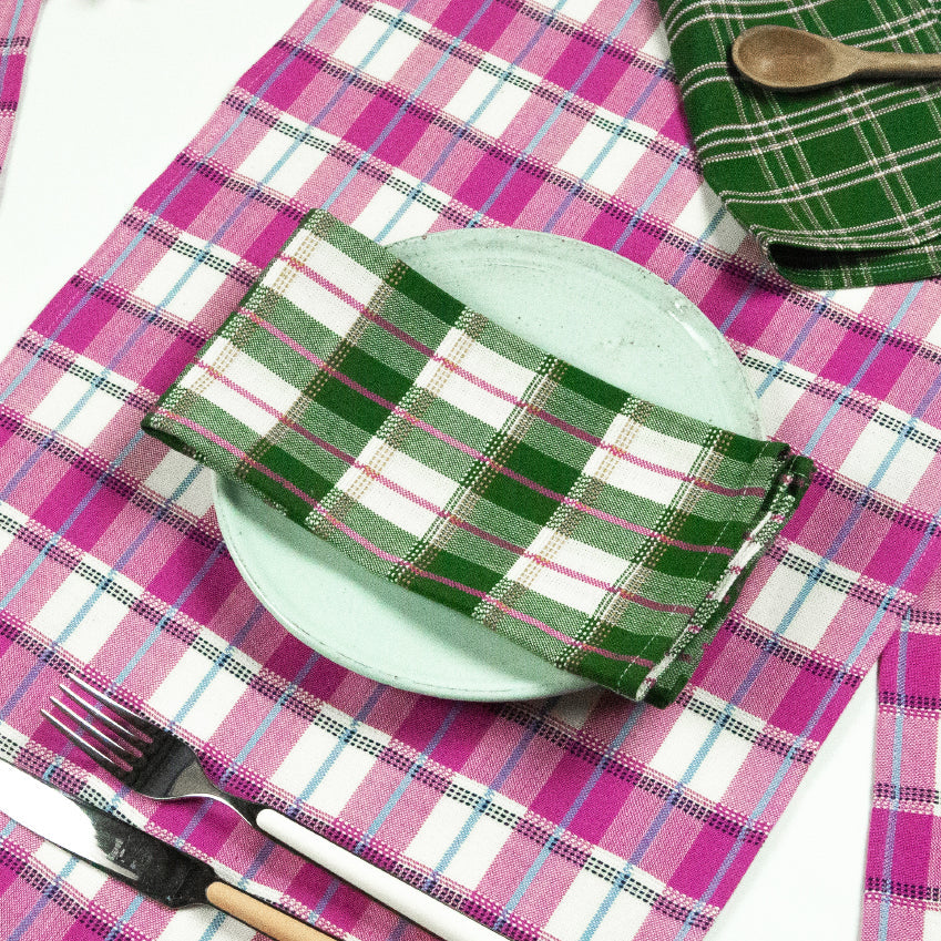San Andres Gingham Pink & Ivory Placemat - Arte House