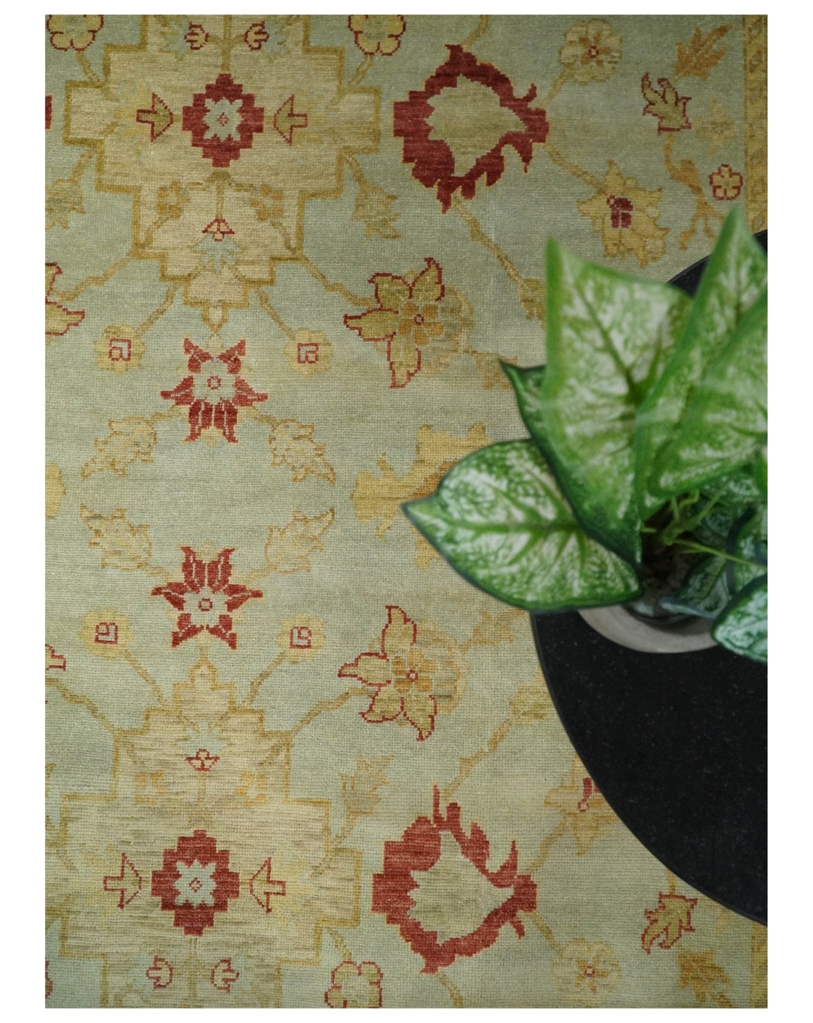 8x10 Fine Hand Knotted Beige and Rust Traditional Vintage Persian Antique Wool Rug | AGR36 - Arte House