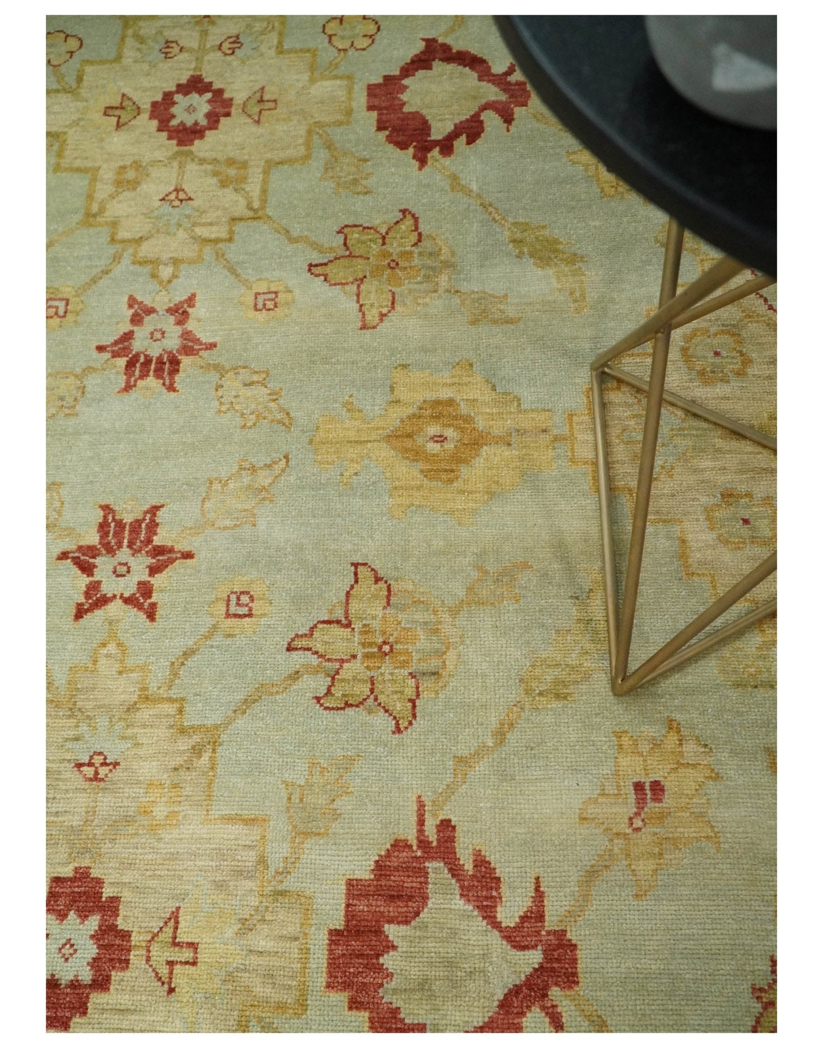 8x10 Fine Hand Knotted Beige and Rust Traditional Vintage Persian Antique Wool Rug | AGR36 - Arte House