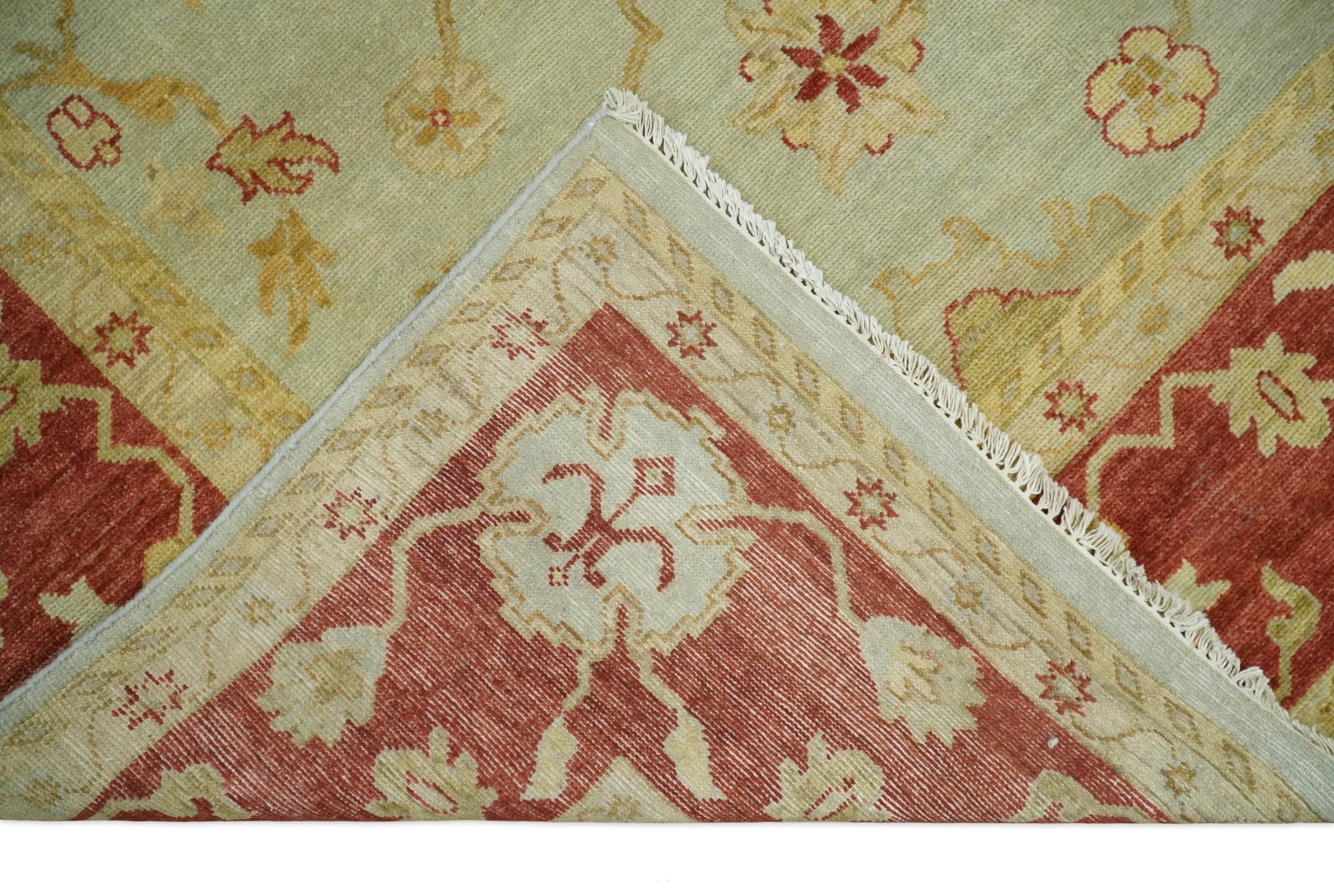 8x10 Fine Hand Knotted Beige and Rust Traditional Vintage Persian Antique Wool Rug | AGR36 - Arte House