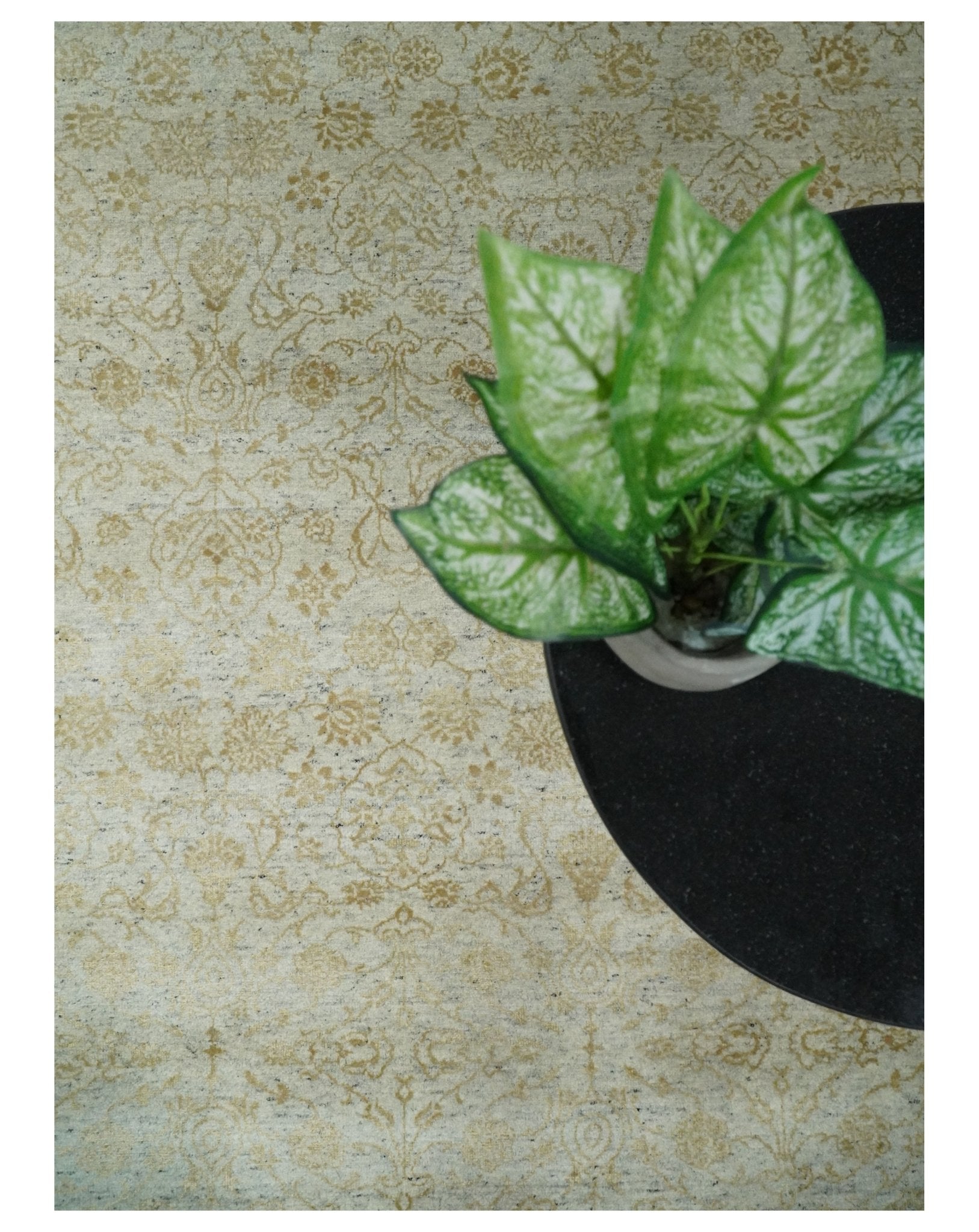 8x10 Fine Hand Knotted Beige and Gold Traditional Vintage Persian Style Antique Silk Rug | AGR21 - Arte House