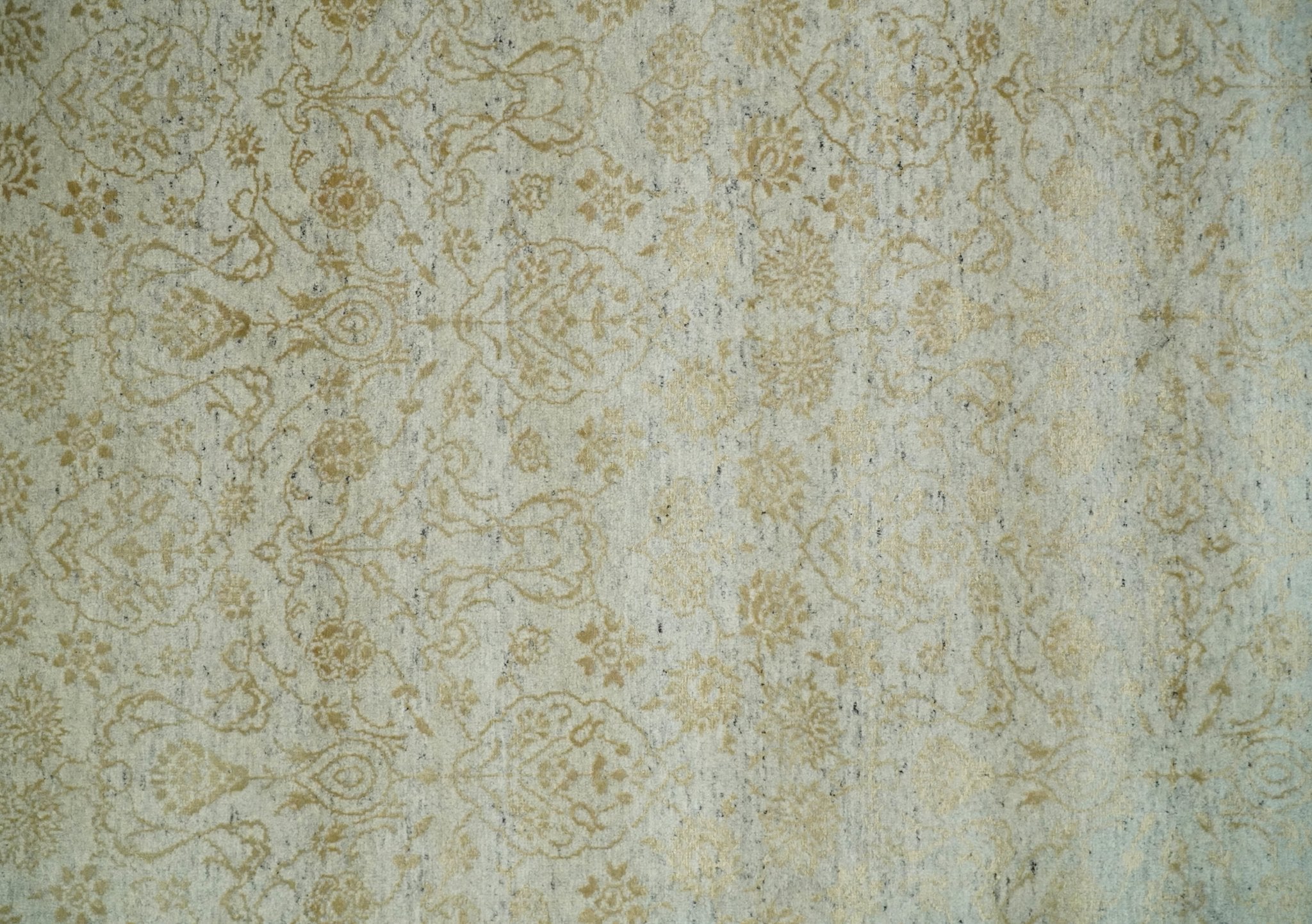 8x10 Fine Hand Knotted Beige and Gold Traditional Vintage Persian Style Antique Silk Rug | AGR21 - Arte House