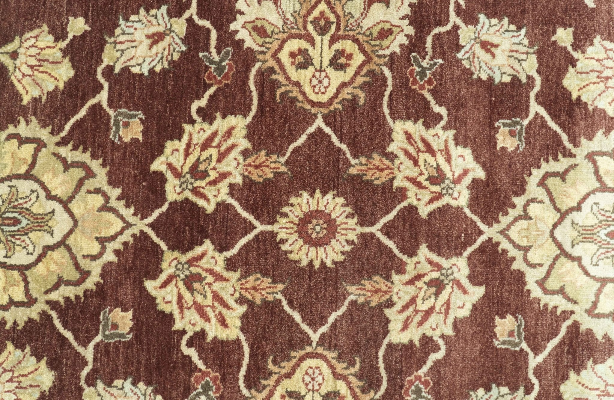 8X10 Fine Hand Knotted Rust And Gold Traditional Design Wool Rug - Arte House