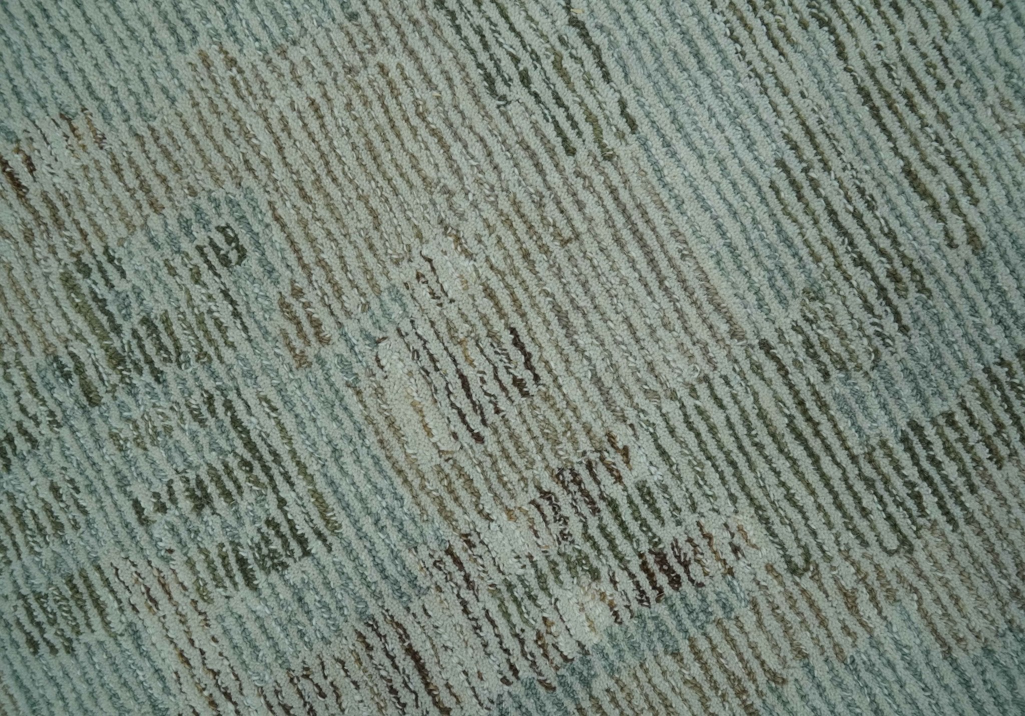 8x10 Modern Abstract Teal, Olive and Ivory Hand Tufted wool area rug - Arte House