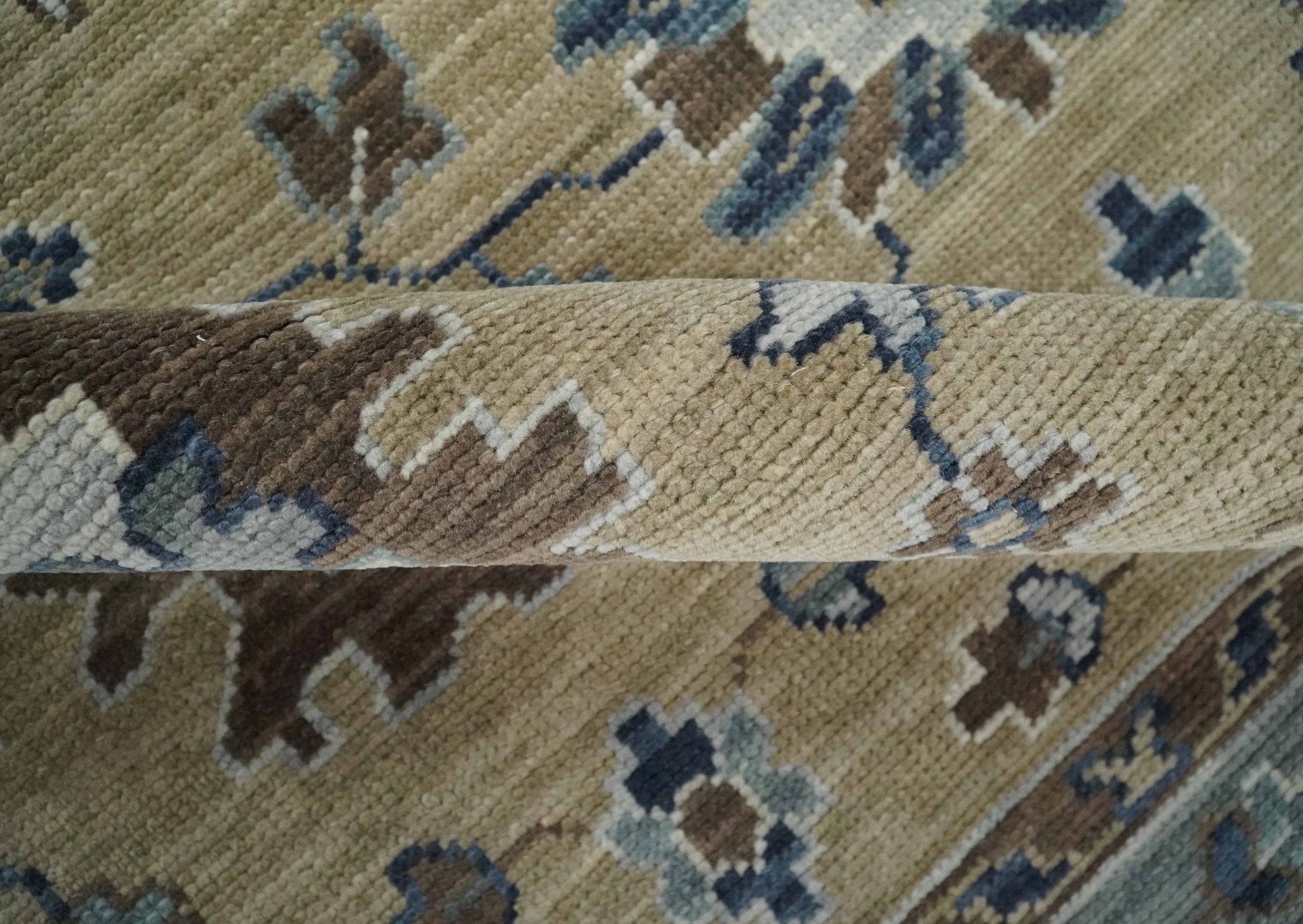 8x10 Traditional Beige and Gray Antique Style Floral Hand knotted Wool Area Rug - Arte House