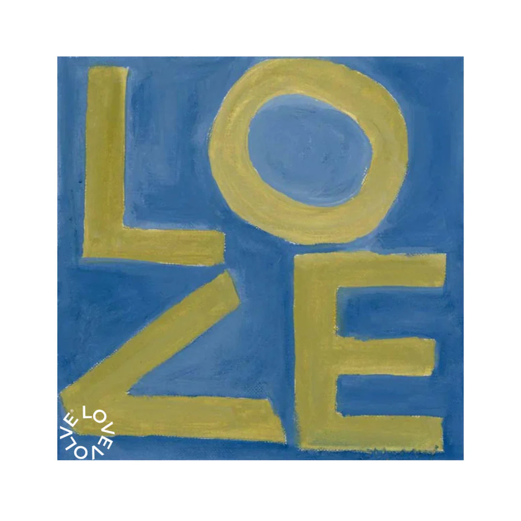 LOVE Square© Print - Olive and Blue