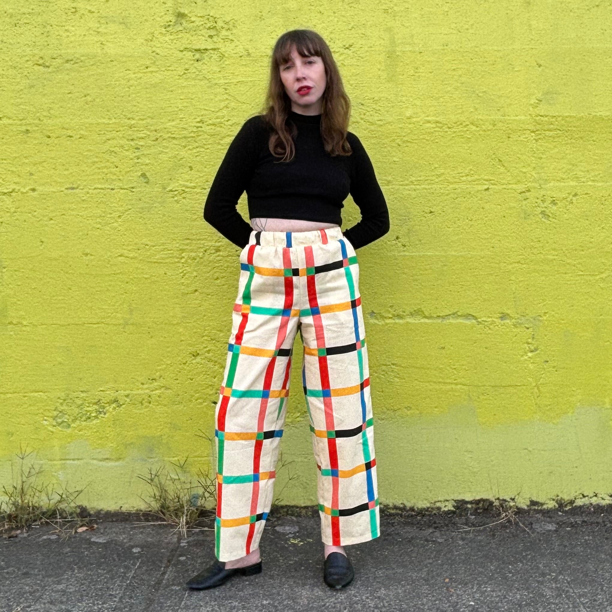 Stevie Pant - Chunky Windowpane Cream