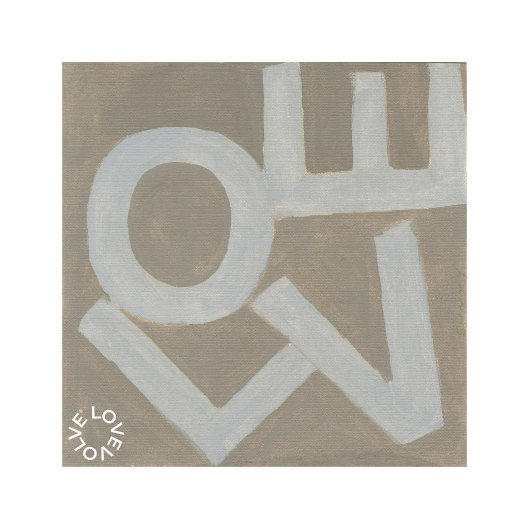 LOVE Square© Print - Gray and Camel