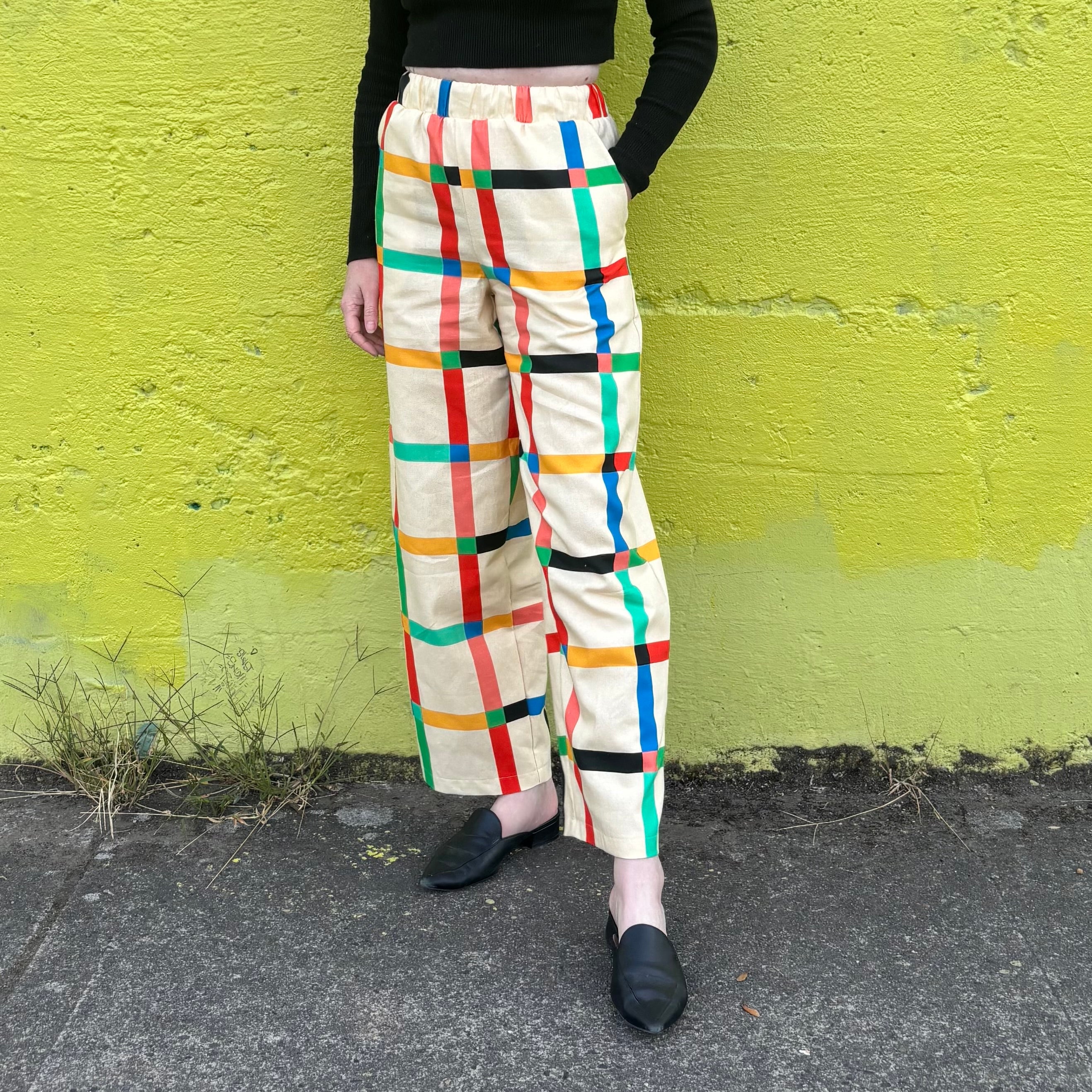 Stevie Pant - Chunky Windowpane Cream