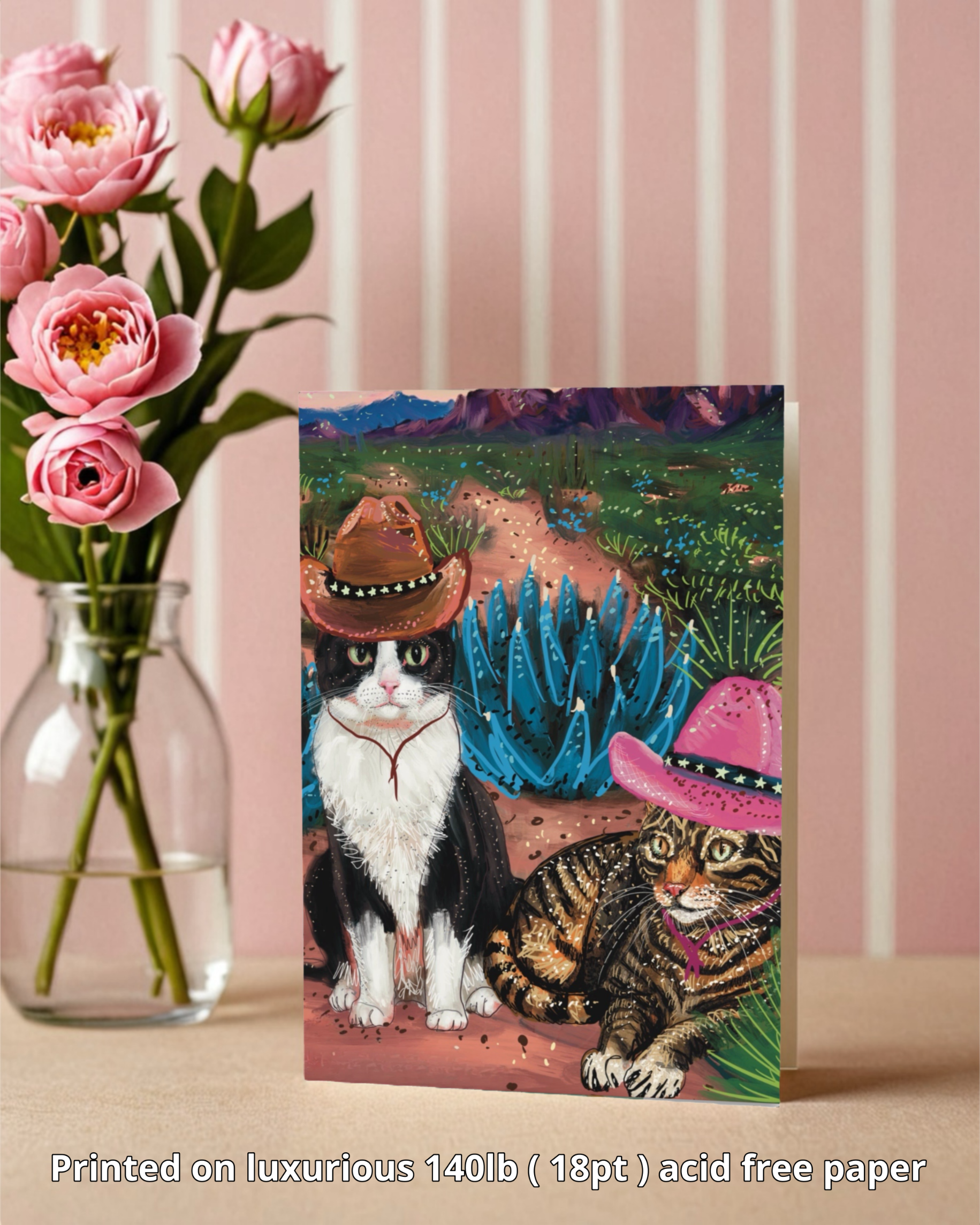 Cowboy Cats - Greeting Card / Fine Art Print - Arte House
