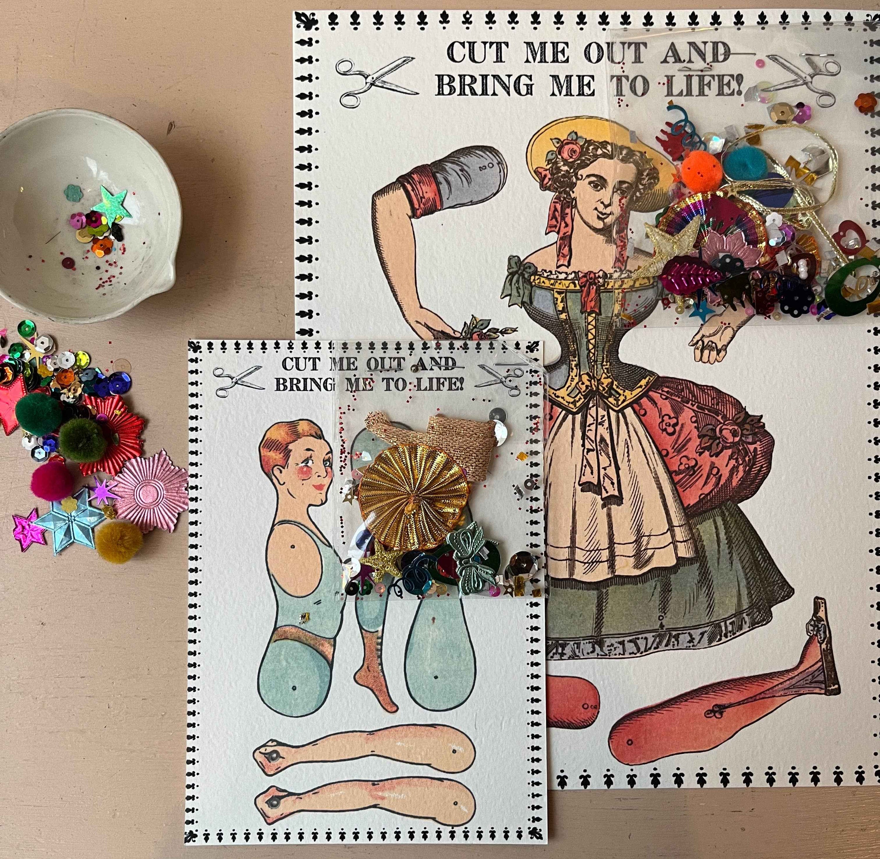 Paper Puppet Cut Out Art Cards