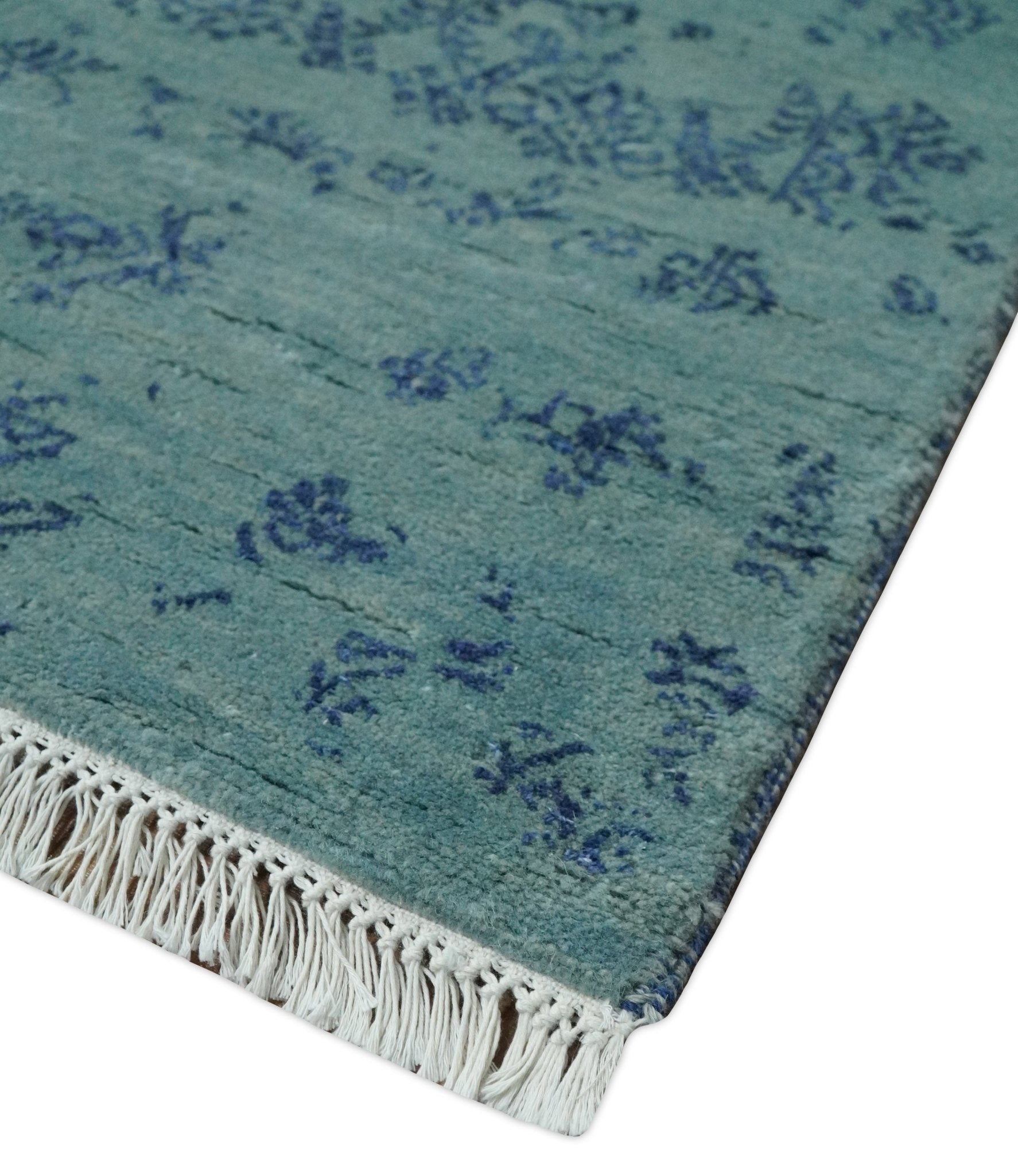 9x12 Fine Hand Knotted Blue and Teal Traditional Vintage Persian Style Antique Wool Rug | AGR33 - Arte House