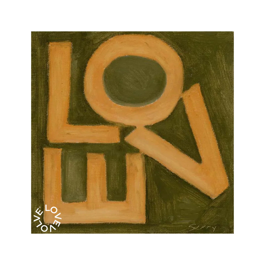 LOVE Square© Print - Orange and Chocolate - Arte House