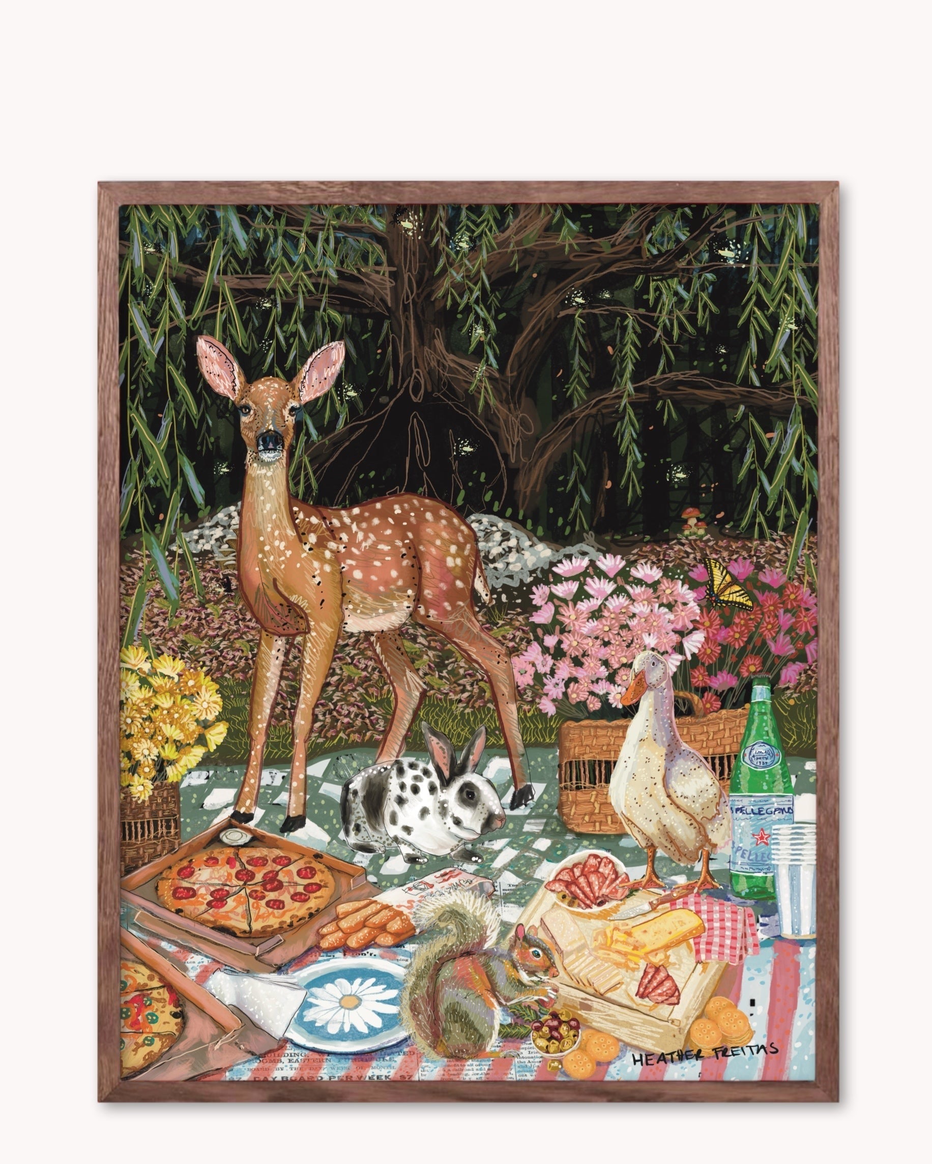 Woodland Friends Picnic Print