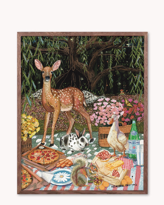 Woodland Friends Picnic Print