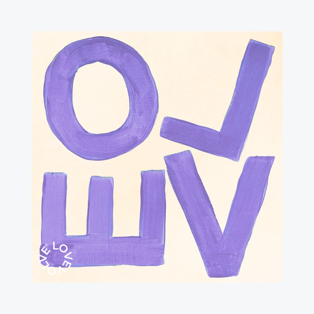 LOVE Square© Print - Purple and White - Arte House