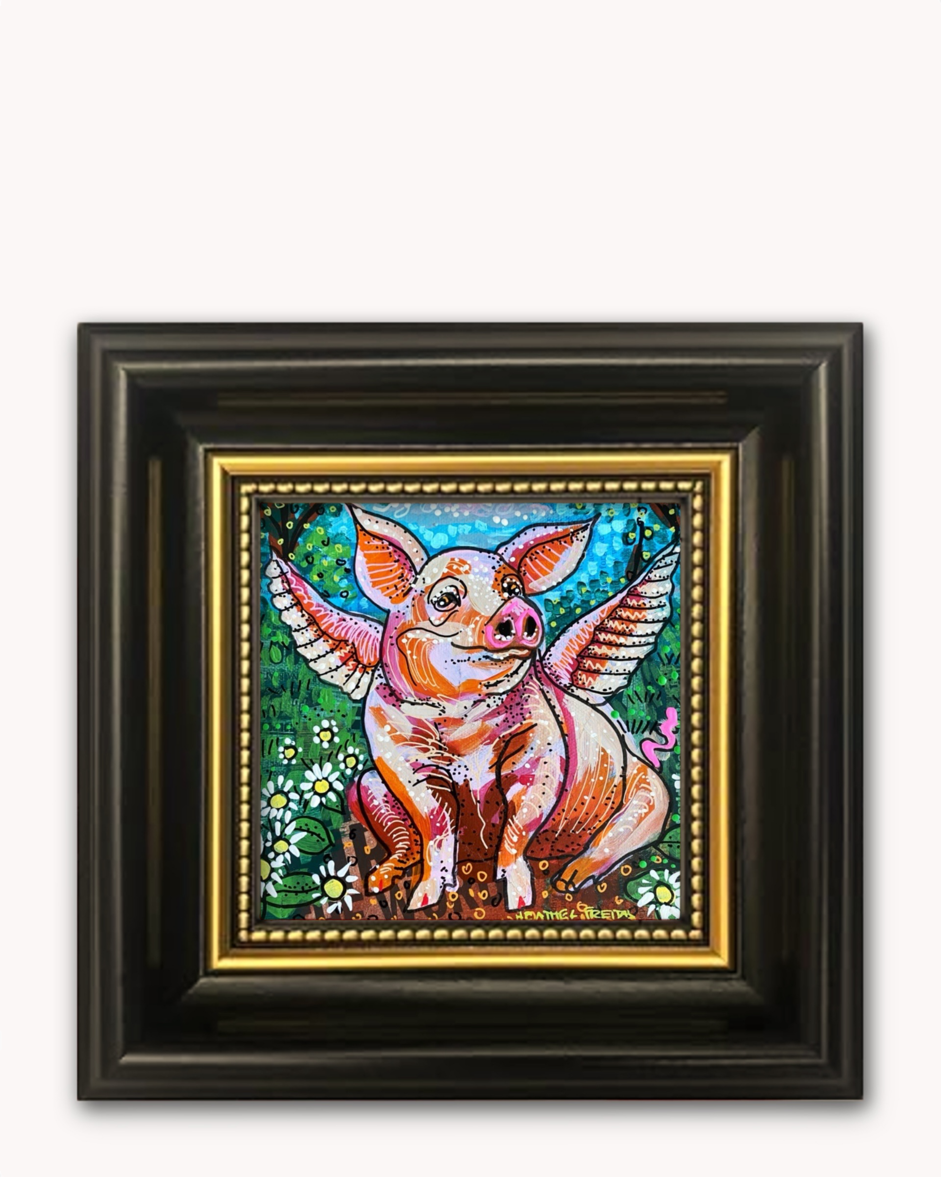 Dasiy Flying Pig Framed Magnet ( Medium ) - Arte House