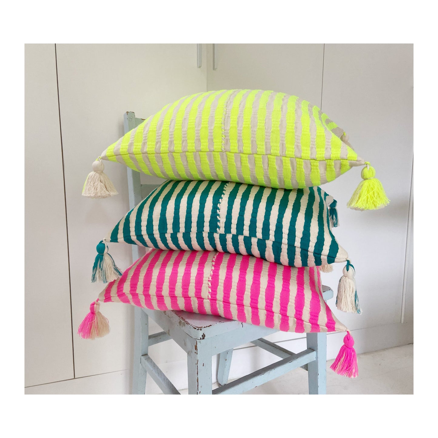 Antigua Pillow - Neon Yellow