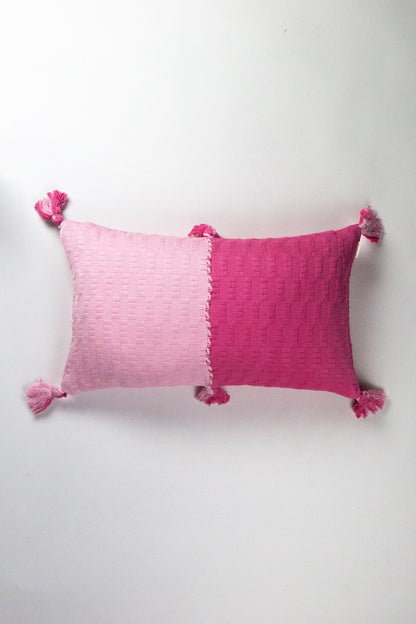 Antigua Pillow - Light Pink & Bright Pink Colorblocked