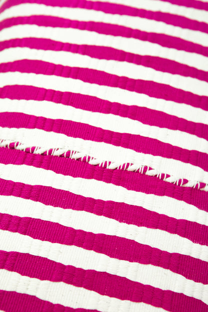 Antigua Pillow - Fuchsia Pink Stripe