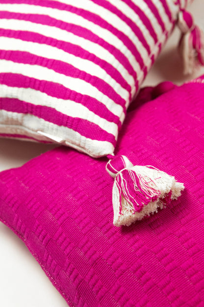 Antigua Pillow - Fuchsia Pink Stripe