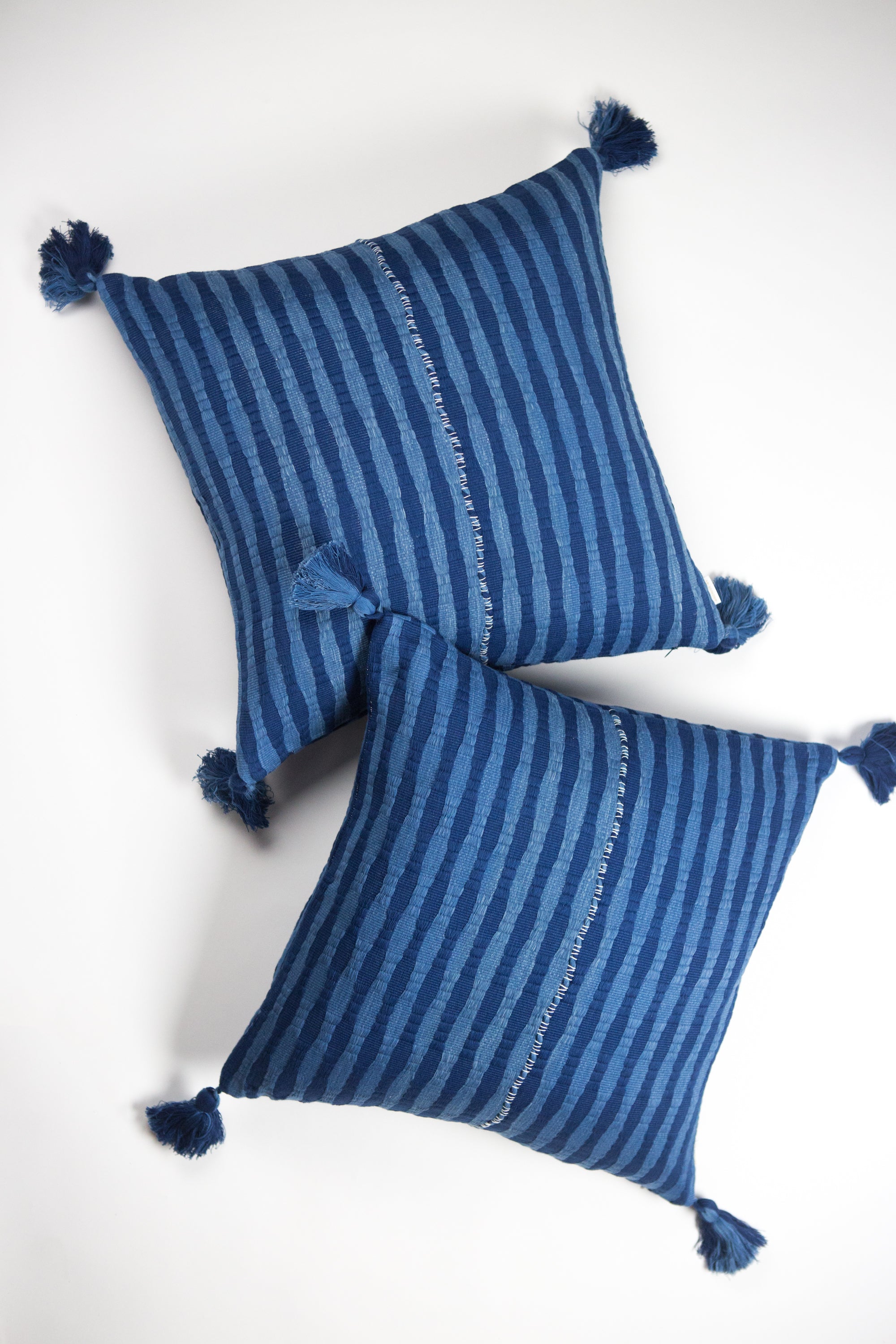 Antigua Pillow - Natural Indigo