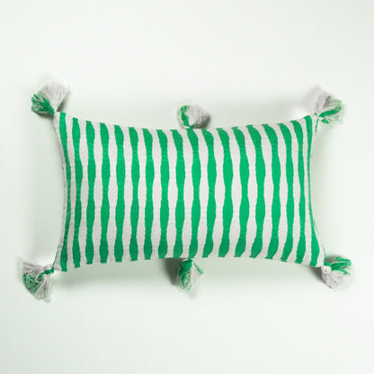 Antigua Pillow - Kelly Green Stripe