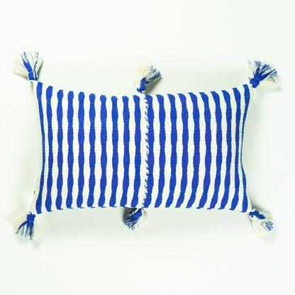 Antigua Pillow - Medium Blue Stripe