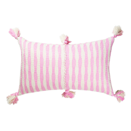 Antigua Pillow - Baby Pink Stripe