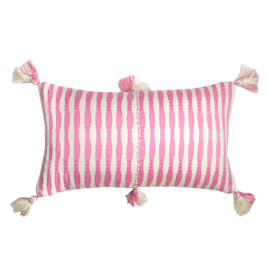 Antigua Pillow - Bubblegum Pink Striped
