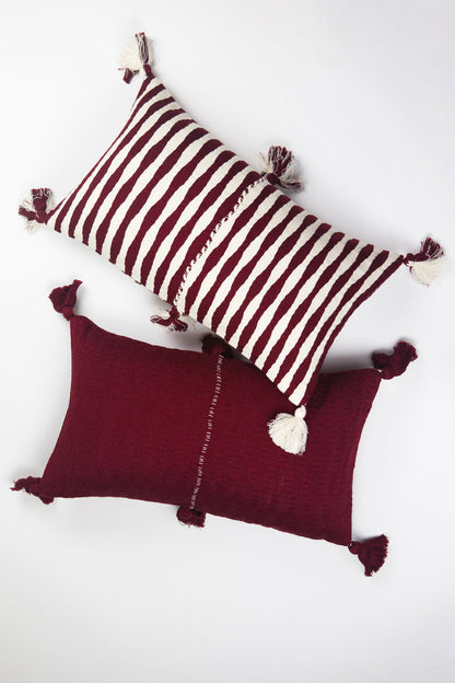 Antigua Pillow - Burgundy Solid
