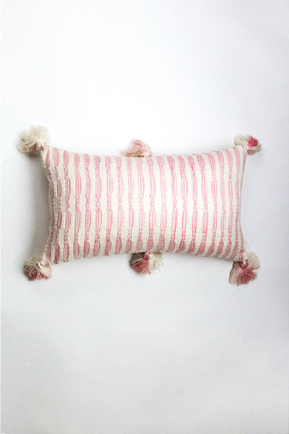 Antigua Pillow- Faded Pink Stripe