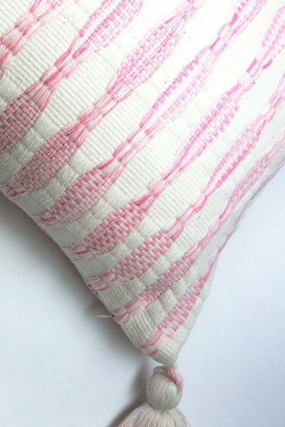 Antigua Pillow- Faded Pink Stripe