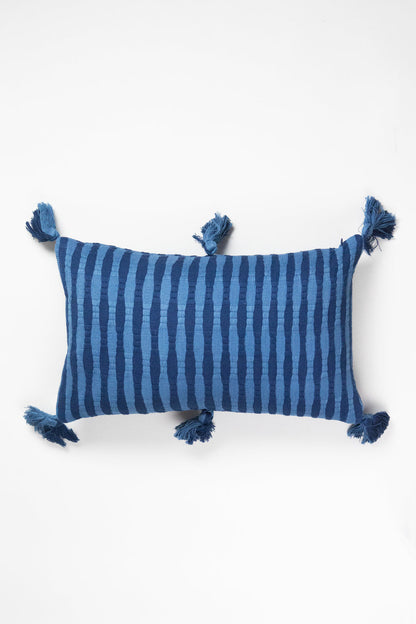 Antigua Pillow - Natural Indigo