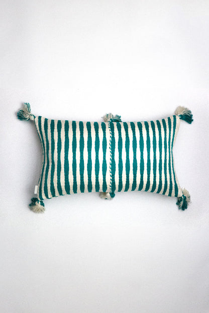 Antigua Pillow - Jade Stripe
