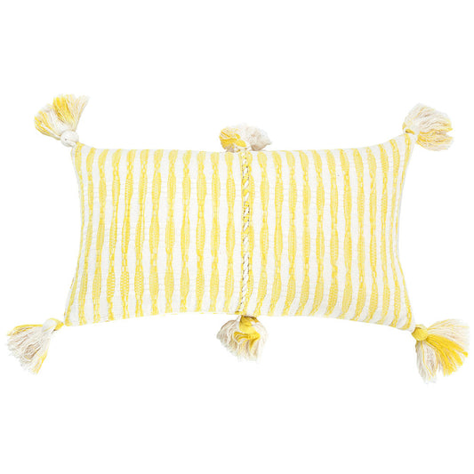 Antigua Pillow - Faded Yellow Stripe