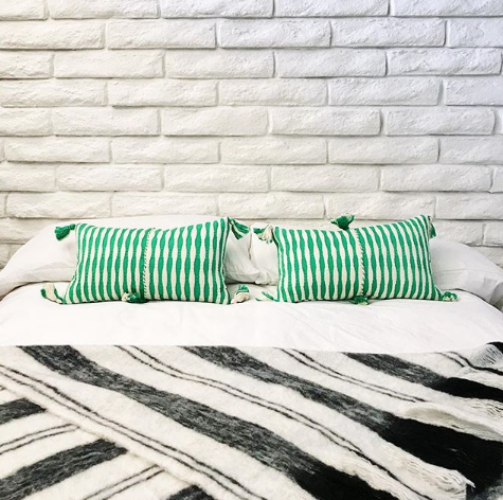 Antigua Pillow - Kelly Green Stripe