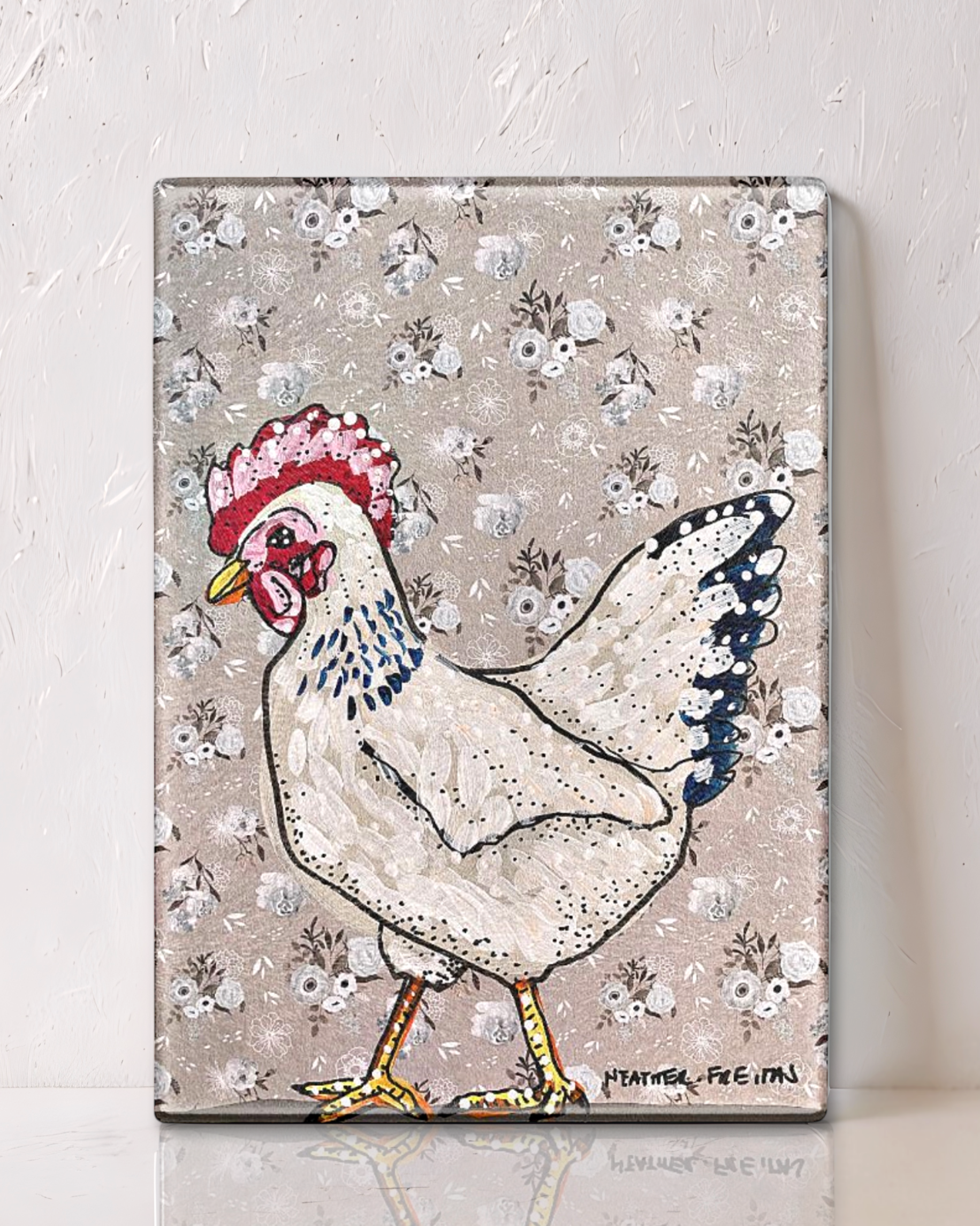Floral Chicken Cutting Board Trivet - Arte House