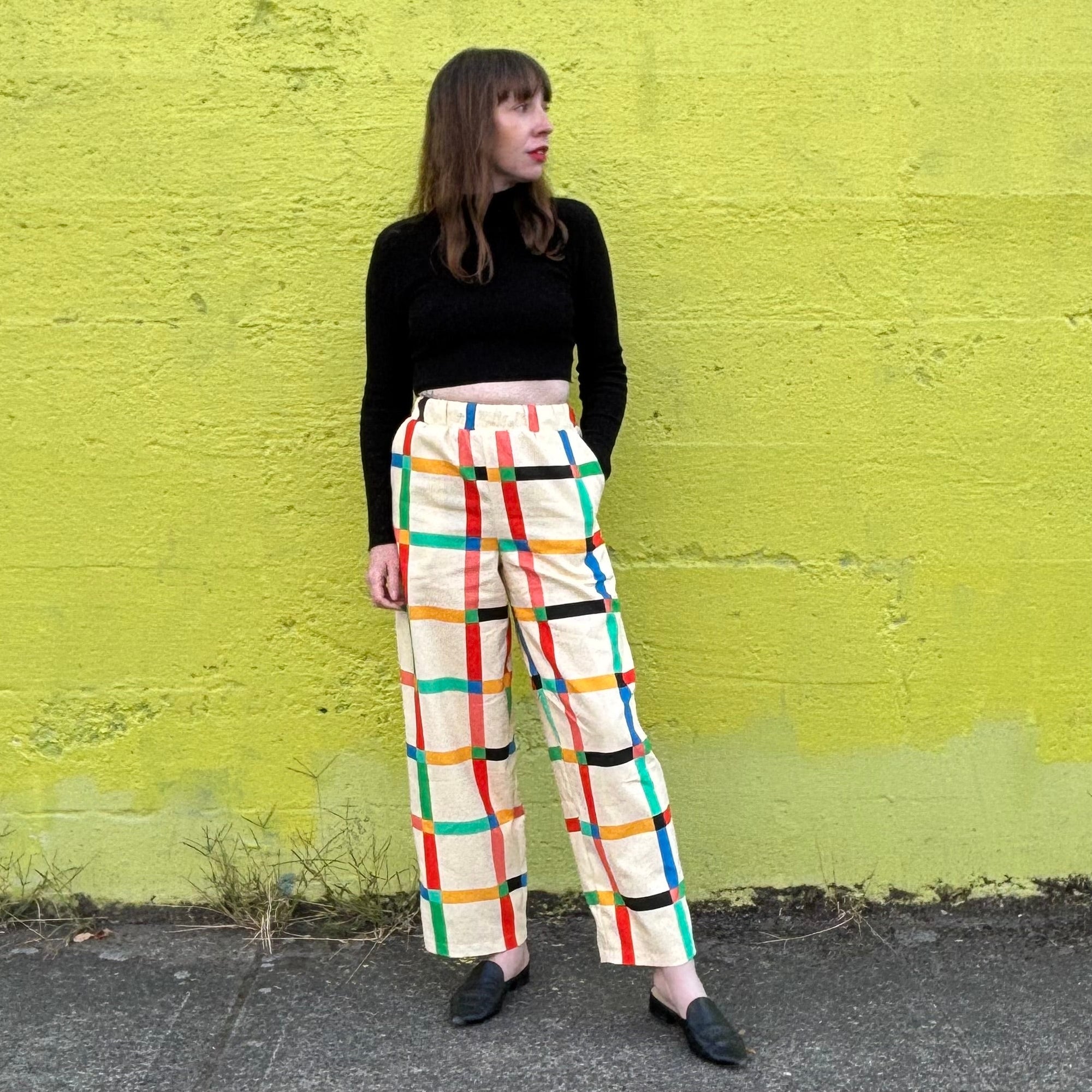 Stevie Pant - Chunky Windowpane Cream