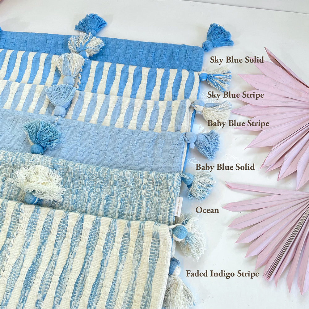 Antigua Pillow - Baby Blue Stripe