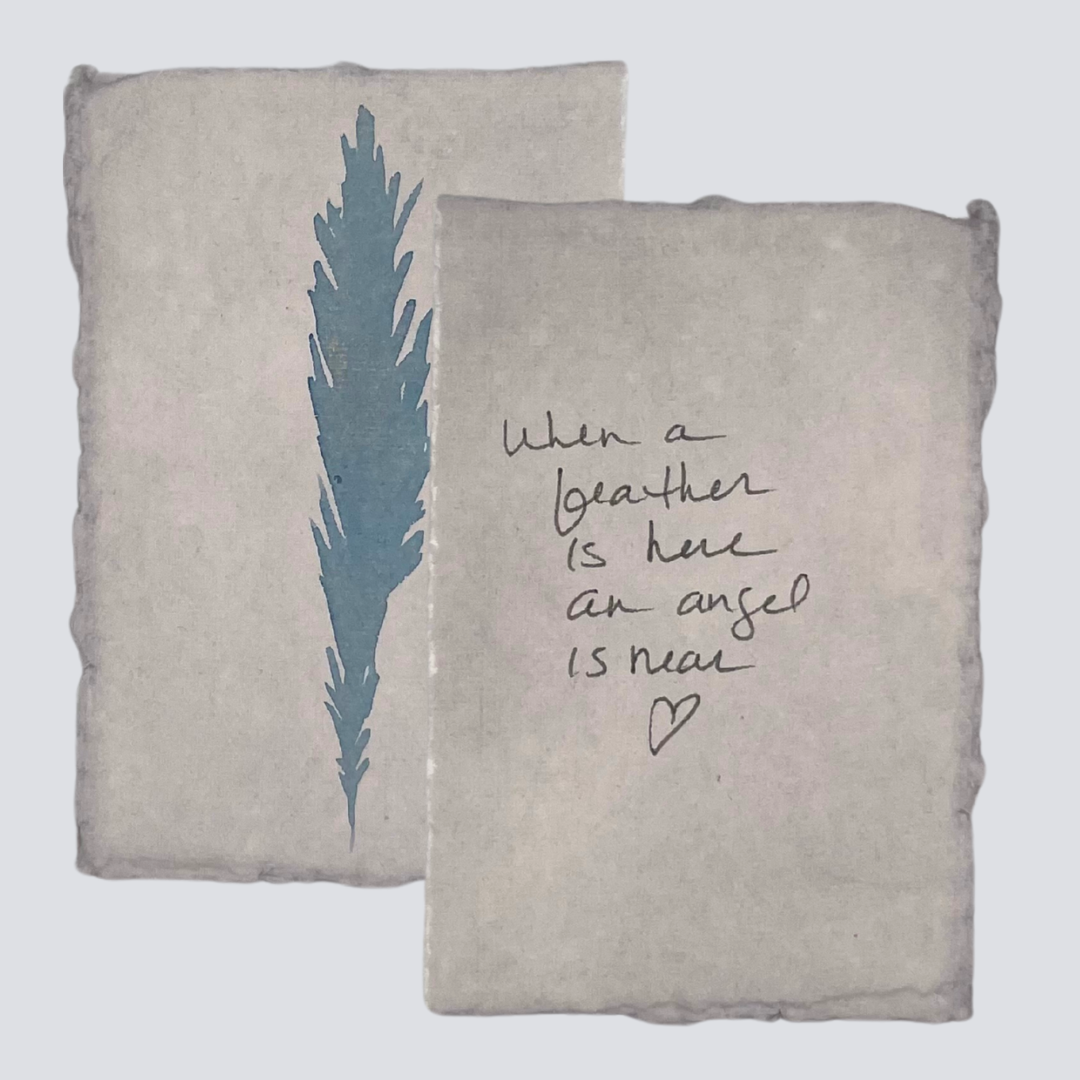 Large Shimmering Sky Angel Feather