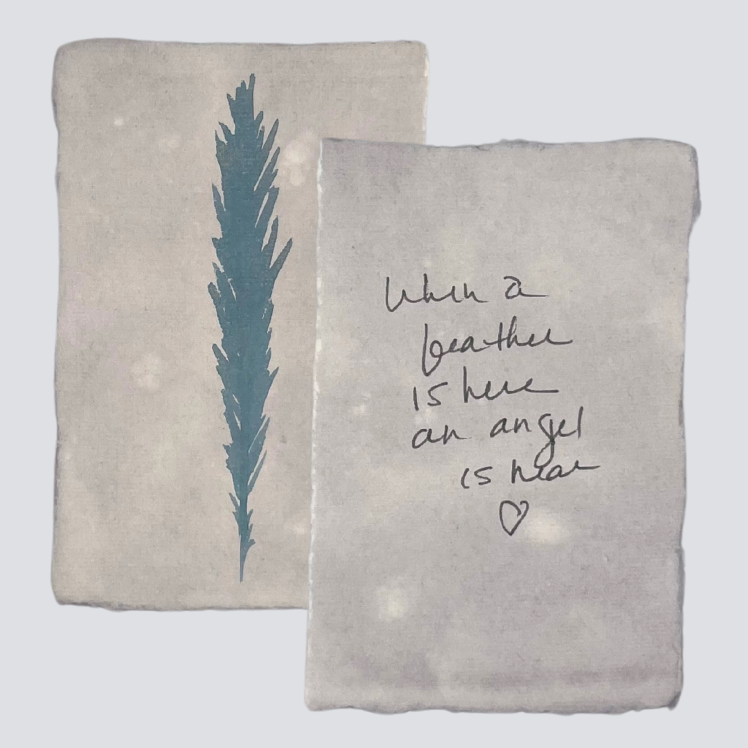 Large Moonlit Blue Angel Feather - Arte House