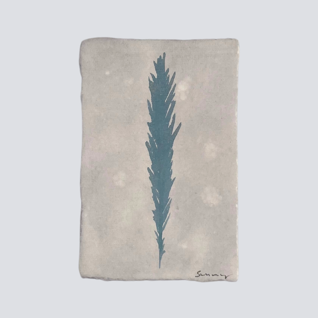 Large Moonlit Blue Angel Feather - Arte House